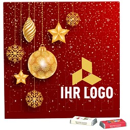 Täfelchen Adventskalender, Sarotti Täfelchen, Christbaumkugeln Gold