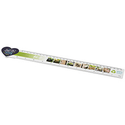 Tait 30 cm herzförmiges Lineal aus Recycling-Kunststoff, weiß