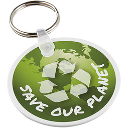 Tait kreisförmiger Schlüsselanhänger aus recyceltem Material, weiß