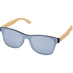 Tan Sonnenbrille mit Bambusbügeln, silber