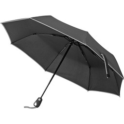 Taschenschirm aus Pongee mit Fiberglas-Gestänge, grau