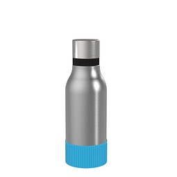 Thermotrinkflasche RETUMBLER-myNIZZA II 420 CERAMIC, silber, Sleeve hellblau
