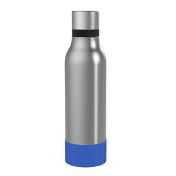 Thermotrinkflasche RETUMBLER-myNIZZA II 600 CERAMIC, silber, Sleeve blau