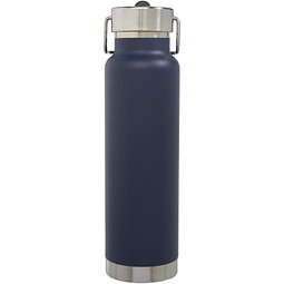 Thor 750 ml Kupfer-Vakuum Sportflasche mit Trinkhalm, dunkelblau