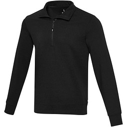 Tin Aware™ Pullover mit Half-Zip Reißverschluss aus recyceltem Material Unisex, schwarz, 2XS
