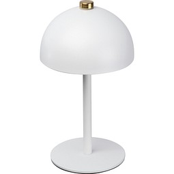 Tischlampe aus Edelstahl , weiß