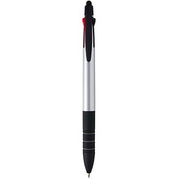Trine 3-Farben RCS recycelter Kugelschreiber mit Stylus, silber