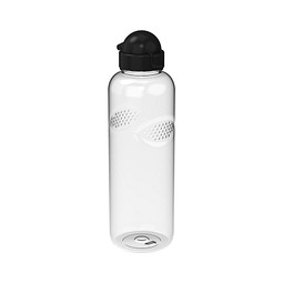 Trinkflasche Carve Junior, 1 l, transparent/schwarz