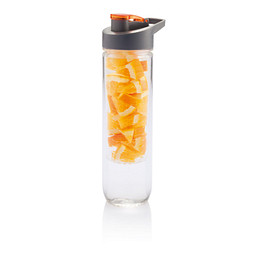 XD COLLECTION Wasserflasche mit Aromafach, 800 ml, orange