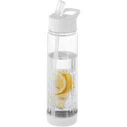 Tutti frutti Tritan Trinkflasche mit Fruchtsieb, 740 ml, transparent,weiß