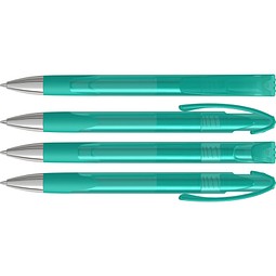 uma® LOOK grip transparent SI Druckkugelschreiber, petrol