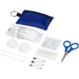 Valdemar 16-teilige Erste-Hilfe-Tasche mit Schlüsselanhänger, royalblau