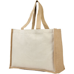 Varai Canvas und Jute Einkaufstasche, natur