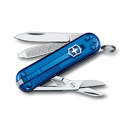 VICTORINOX Taschenmesser Classic SD, 7 Funktionen, blau-transparent