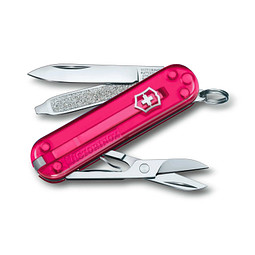VICTORINOX Taschenmesser Classic SD, 7 Funktionen, pink-transparent