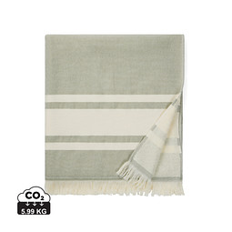 VINGA Tolo Hamam-Frottierhandtuch, grün, off white