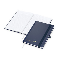 Geiger-Notes Vision-Book A5 Bestseller, inkl. Prägung schwarz-glänzend, blau