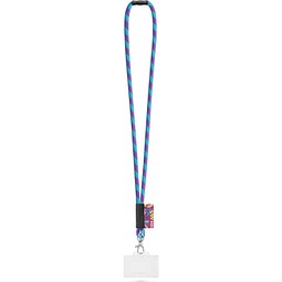 WATFORD. SET Lanyard TUBE Long mit Karabiner, Sicherheitsverschluss und Kartenhalter, Lila/Hellblau