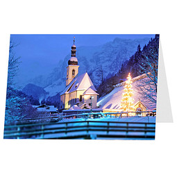 Grußkarte Weihnachten, Motiv Weihnachtsabend, Danke an Mitarbeiter