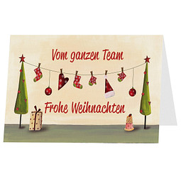 Grußkarte Weihnachten, Motiv Weihnachtsgirlande, ohne Innendruck