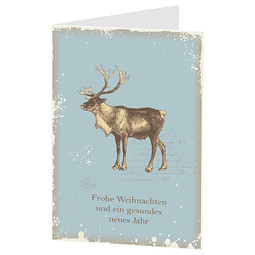 Grußkarte Weihnachten, Motiv Rentier, Danke an Mitarbeiter