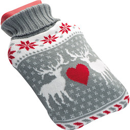 Weihnachtswärmflasche, 500 ml, grau