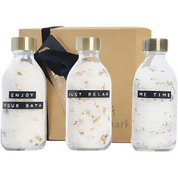 Wellmark Just Relax 3-teiliges Badesalz-Set, 200 ml, transparent klar
