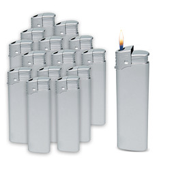 Werbe-Set: Nachfüllbare Piezo-Feuerzeuge, 400-tlg., silber, inkl. Druck