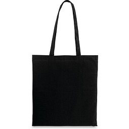 WHARF. Tragetasche aus 100% Baumwolle (100 g/m²), Schwarz