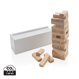 XD COLLECTION Deluxe Holz-Stapelturm aus Holz, weiß
