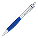 LANCE® Metall-Kugelschreiber Rubber Grip, blaue Mine, silber/blau