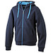JAMES & NICHOLSON Unisex Jacke mit Kapuze, dunkelblau/hellblau, L
