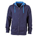 JAMES & NICHOLSON Unisex Sweat-Jacke mit Kapuze, dunkelblau, XXL