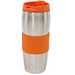 Edelstahl-Isolierbecher Kaffeepause, 400 ml, silber/orange