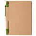 Notizbuch mit Kugelschreiber Mini, liniert, natur/grün