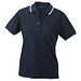 JAMES & NICHOLSON Damen Poloshirt Pique, dunkelblau/weiß, XXL