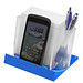 Smartphone-/Tabletständer mit Zettelbox, transparent/blau