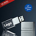 USB-Stick 3D inkl. Gravur, 8 GB, transparent/silber