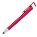 Touch-Kugelschreiber mit Handyhalter, blaue Mine, rot-metallic
