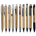 Muster-Set Bambus Kugelschreiber, 10 Modelle, natur
