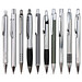 Muster-Set Metall Kugelschreiber Silber mit Metall-Großraummine, 9 Modelle