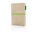 XD COLLECTION Eco Jute Baumwoll-Notizbuch, DIN A5, liniert, hellbraun/grün XD COLLECTION Eco Jute Baumwoll-Notizbuch, DIN A5, liniert, hellbraun/grün