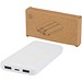 Adhil 10 W 10.000 mAh Powerbank aus recyceltem Kunststoff mit 2 integrierten Kabeln, weiss