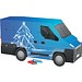 Adventskalender Transporter, Alpenmilch-Schokotäfelchen, LED Tanne