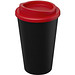Americano Eco recycelter Becher, 350 ml, schwarz/rot