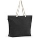 ATHENS. Strandtasche aus recycelter Baumwolle (70 %) und recyceltem Polyester (30 %) (220 g/m²), Schwarz