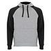 Badet zweifarbiger Kapuzenpullover Unisex, heather grau / schwarz, 3XL