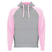 Badet zweifarbiger Kapuzenpullover Unisex, heather grau / hellrosa, 3XL