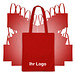 Werbe-Sparset: Baumwolltaschen, 100-tlg., inkl. Druck, lange Henkel, rot