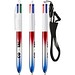 BIC® 4 Colours® Flaggen Kollektion + Schlüsselband Rot - Silber - Blau